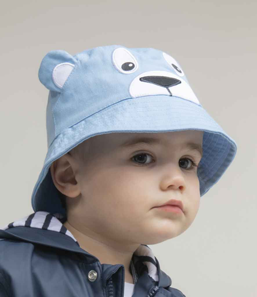 Blue Bucket Hat with a Baby