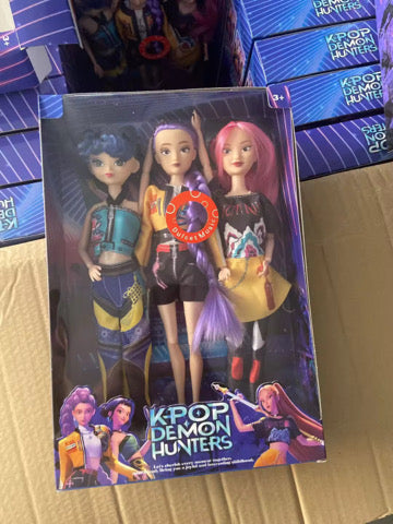 Kpop demon hunters set of 3 singing dolls