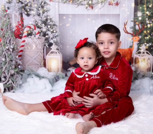 Premium Children’s Velvet Pajamas with Free Embroidery – Cozy & Stylish Sleepwear